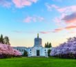 Oregon state capitol building at sunset